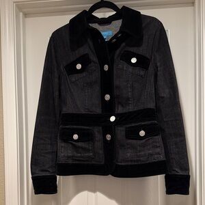 EUC Escada Women's Black Denim and Velvet Jacket